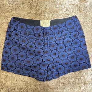 Elevenses Navy Embroidered Shorts